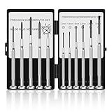 11 Pcs Small Precision Screwdriver Set, Tiny Screwdriver Set, Mini Screw Driver Kit with Slotted and Phillips Heads, Ideal for Watch, Eyeglasses, Toys, Electronics, Computer Repair