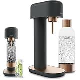 Mysoda Ruby 2 Sparkling Water Maker - Silent and Long-Lasting Aluminium Soda Maker with 1L Water Bottle - Without CO2 Cylinder - Black Copper