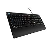 Logitech G213 Prodigy Gaming Keyboard - Wired RGB Backlit Keyboard with Mech-Dome Keys, Palm Rest, Adjustable Feet, Media Controls, USB, Compatible with Windows – Black
