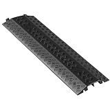 VEVOR 1 Pack Drop Over Cable Cover, 2 Channel Heavy Duty Cable Hose Protector Ramp, 38.3'' Floor Cord Cover, 17,500 lbs/Axle Load Capacity, for Traffic Areas, Indoor, Outdoor, Home, Office, Warehouse
