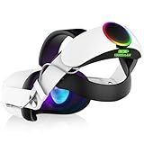 RGB Head Strap for Oculus/Meta Quest 2 Head Strap with Battery 10000mAh Pack for Extended 8 Hrs of Playtime, Fast Charging VR Power, Adjustable Elite Strap Enhanced Support and Balance in VR