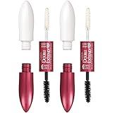 L'Oreal Paris Makeup Double Extend Tubing Mascara, Lengthening 2 Step Mascara, Smudgeproof, Black, Pack of 2