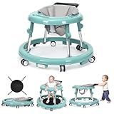 Baby Walker Foldable with 9 Adjustable Heights, Baby Walker with Wheels Portable, Infant Toddler Walker for Baby Boy Girls 6-18 Months