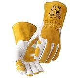 Black Stallion (GM1611-WT Top Grain Leather Cowhide MIG Welding Gloves with Reinforced Patched Palm, Thumb, and Index Finger for Extra Protection, Large, Tan