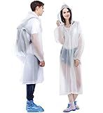 HLKZONE Raincoat, 2 Pack Rain Ponchos for Adults Travel Rain Jacket Packable Rain Coats for Women with Drawstring Hood