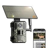 Loatos Trail Camera, 2k HD Live Feed Cellular Trail Cameras with Built-in SIM Card 4G Unlimited Data Plan Game Camera Solar Powered Motion Activated IP66 Waterproof Trail Cam No WiFi Needed