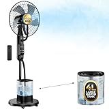 NovaMist Misting Fan, 2026 Upgraded 4L Large Water Tank Mister Cooling Fan, 5 Speeds 3 Modes Misting Standing Fan, Floor Fan with Remote for Home, Bedroom, Patio, Outdoor Pcs