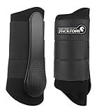 HackFond Neoprene Brushing Boots for Horses, Equestrian Splint Boots Shock-Absorbing Leg Protection for Horses Full Size Black