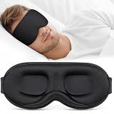 Vynix® Sleep Mask for Men Women - 100% Blackout Eye Masks for Sleep - 3D Soft Sleeping Mask for Side Sleepers - Zero Pressure Lash Extensions Eye Cover Shade for Airplane Travel Essentials, Black