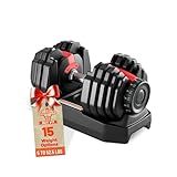 Adjustable Dumbbell 52.5LB, 2-in-1 Weight with Anti-Slip Handle, Fast Weight Adjustment for Home Gym, Strength Training for Men & Women, Single Dumbbell with Tray