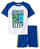 The Children's Place,Boys,Short Sleeve 2 Piece Pajama Set,Gamers Never Sleep,Medium