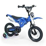 BABY JOY Motocross Style Kids Bike for Boy Girl 3-4 Years Old (Blue, 12")