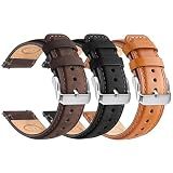 Wristitani 3 Pack Leather Watch Strap, 18mm 19mm 20mm 21mm 22mm 24mm Top Genuine Leather Watch bands for Men, Quick Release Vintage Wristband