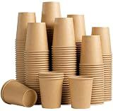 Lamosi 200 Pack 8 oz Kraft Paper Cups, Brown Disposable Paper Coffee Cups