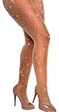 VEBZIN Rhinestone Fishnet Stockings for Women Sparkly Tights Sparkle Leggings Tights Mesh Glitter