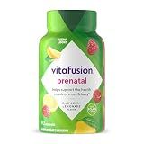 vitafusion PreNatal Gummy Vitamins, Raspberry Lemonade Flavor, Prenatal Vitamin Supplement for Women with Folate and DHA, 45 Day Supply, 90 Count