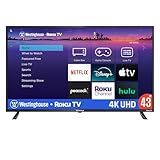 Westinghouse Roku TV - 43 Inch Smart Television, 4K UHD LED with Wi-Fi Connectivity and Mobile App, Flat Screen Compatible with Apple Home Kit, Alexa and Google Assistant