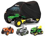 Rimwig Outdoors Riding Lawn Mower Cover,Garden Tractor Cover Fits Decks up to 54" ,Lawn Tractor Cover Fit with Air Vents and Elastic Straps(Riding-72"L x 54"W x 46"H)