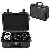 Relaxweex 13.6 x 9.8 x 5.4 Inches Waterproof Camera Hard Case with DIY Customizable Dividers Portable Protective Case for Camera Drones Equipments Tools Test Instruments,Black