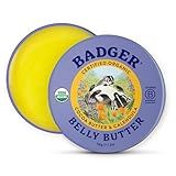 Badger Belly Butter, Organic Stretch Mark Cream for Pregnant Belly, Rich Hypoallergenic Moisturizing Organic Cocoa Butter & Coconut Body Butter for Women, 2 oz Tin