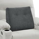 TANYOO Back Support Pillow for Recliner Soft Dual Layer Lumbar Support Pillow with Memory Foam Shreds Ergonomic Orthopedic Couch Back Cushions for Elderly Lower Back Pain Relief Dark Grey