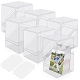 Mlikero Card Deck Cases, 6 Pack Acrylic Commander Deck Box Holding 100+ Sleeved Cards with 6 Dividers, Clear Card Storage Box Fit for MTG, TCG, Sports Cards