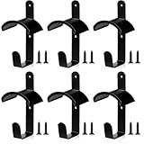 Hicarer Horse Bridle Rack Wall Mount Black Metal Bridle Holder with Hook and Screws Bracket for Horse Barn Tack Room Stall Storage Derby Day Supplies