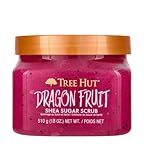 Tree Hut Dragon Fruit Shea Sugar Scrub, Exfoliating, Hydrating & Moisturizing Body Scrub with Shea Butter & Nourishing Essential Oils, Smooth & Soften Skin, 18 oz