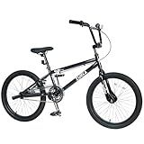 YHUBHSIS Freestyle 20 Inch BMX Bike, Kids Bike for Boys Girls, Bikes for Kids 10-12 with Durable Steel Frame, Single Speed, Multiple Colors (Black)