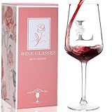 Personalized Wine Glass Gifts for Women, Monogrammed A-Z Wine Glass with Gift Box & Greeting Card, Customized Wine Glasses Initial Wine Glasses Gift for Birthday, Mothers Day, Best Friend, Sister (L)