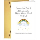 Supoeguk Heartfelt Adoption Card, Congratulations on Your Adoption Card, Dreams Can Take A Little Time but They Are Always Worth The Wait