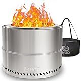 HGD 20 inch Smokeless Firepit Outdoor, Portable Smokeless Fire Pit for Camping with Travel Bag, Stainless Steel Wood Burning Stove for Backyard & Patio, Easy Setup & Compact Storage