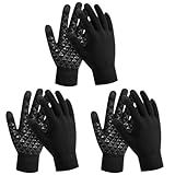 Pleneal Winter Gloves - 3 Pairs Women's Winter Gloves, Touchscreen Knit Gloves Women Men, Warm Anti-Slip Gloves for Cold Weather