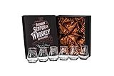 Whiskey, Scotch, Bourbon Tasting Glasses | Set of 6 | Professional 3.5 oz Stemless Tulip Shaped Tasting and Nosing Copitas | Small Crystal Snifters Gift Sniffers for Sipping Neat Liquor