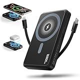 2025 Latest Magnetic Wireless Power Bank, 16800mAh Portable Charger with 2 Built in Cables, LED Display Magnetic Battery Pack Travel Essentials for iPhone 16/15/14/13/12/Pro/Mini/Pro Max Andriod