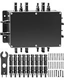 GMURA 8 String Solar PV Combiner Box, IP68 Waterproof Circuit Breaker Box with 30A Fuse & Install Screws & Wrench for RV Roof On/Off Grid Solar Panel System, 8 in 1 Out