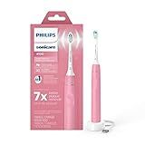 Philips Sonicare 4100 Rechargeable Electric Toothbrush, with Pressure Sensor, 2 Intensity Settings, SmarTimer and QuadPacer, 14-Day Battery Life, Deep Pink, Model HX3681/26