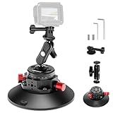 NEEWER 6"/15.2cm Camera Suction Cup Mount with Ball Head Magic Arm, Metal Suction Cup Mount on Car Windshield Dash for Camera/Action Camera/Phone Holder, with 1/4" & 3/8" Mounting Holes for ARRI