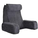 ENITYA 22" XL Back Pillow for Bed Sitting Up with Armrests & Big Pockets
