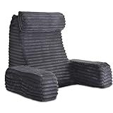 ENITYA 22" XL Back Pillow for Bed Sitting Up, Reading Pillow with Armrests & Big Pockets, Soft Back Support Chair, Ideal for Watching TV, Gaming, Nursing, Resting, Post Surgery, Dark Grey