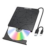 GODBPNYMU External DVD Drive USB 3.0 USB-C CD Burner CD/DVD Player Optical Drive, Portable CD DVD Disc Copier for Laptops and PC Compatible with Windows 7/8/10/11, Linux, and Mac OS