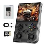 G350 Retro Handheld Game Console , G350 Retro Gaming Console 3.5'' IPS Screen Linux System Built-in 64G TF Card 20+Emulators Pre-Installed 4371 Games Retro Game Console with 3200mAh Battery Black