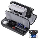 JSAUX Carrying Case Compatible with Steam Deck/ROG Ally/Switch 2, Protective Hard Shell Carry Case Built-in Charger & Docking Station Storage, Portable Travel Bag for Steam Deck OLED/ROG Ally X