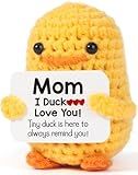 MBL Gifts for Mom Mothers Day - I Duck Love You Mom, Handmade Crochet Funny Cool Cute Small Duck Unique Presents for Birthday Mama Bonus Step Mother Mother's Stocking Stuffers