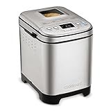 Cuisinart Bread Maker Machine, Stainless Steel Automatic Bread Machine with 12 Menu Options, 3 Loaf Sizes up to 2 Lb., 3 Crust Colors, Removable Nonstick Baking Pan & Kneading Paddle, CBK-110NAS