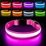 PcEoTllar Light up Dog Collar for Night Walking - LED Dog Collar Light Rechargeable Color Changing, Glow in The Dark Dog Collars Waterproof Glowing Dog Collars for Large Small Medium Dogs
