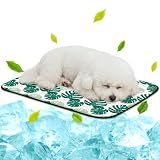 NWK Pet Cooling Mat Q-Max>0.345 Fabric for Dogs & Cats (Green Leaf, Medium)