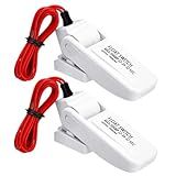 Landhoow 2 Pcs Automatic Boat Bilge Pump Float Switch, 12v 24v 32v Bilge Float Switch Moisture Tight Seals for Automatic Electric Water Pump Accessories Ignition Protected (White)