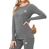 MEETWEE Thermal Underwear for Women, Winter Warm Base Layer Top & Bottom Set Ski Cold Weather Gear with Fleece Lined