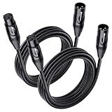 Cable Matters 2-Pack Premium XLR to XLR Cables - 10ft, Male to Female Microphone Cable, Oxygen-Free Copper (OFC) Mic Cord, Black
